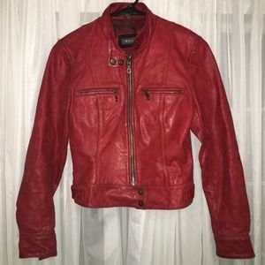 VINTAGE Red Leather Jacket!